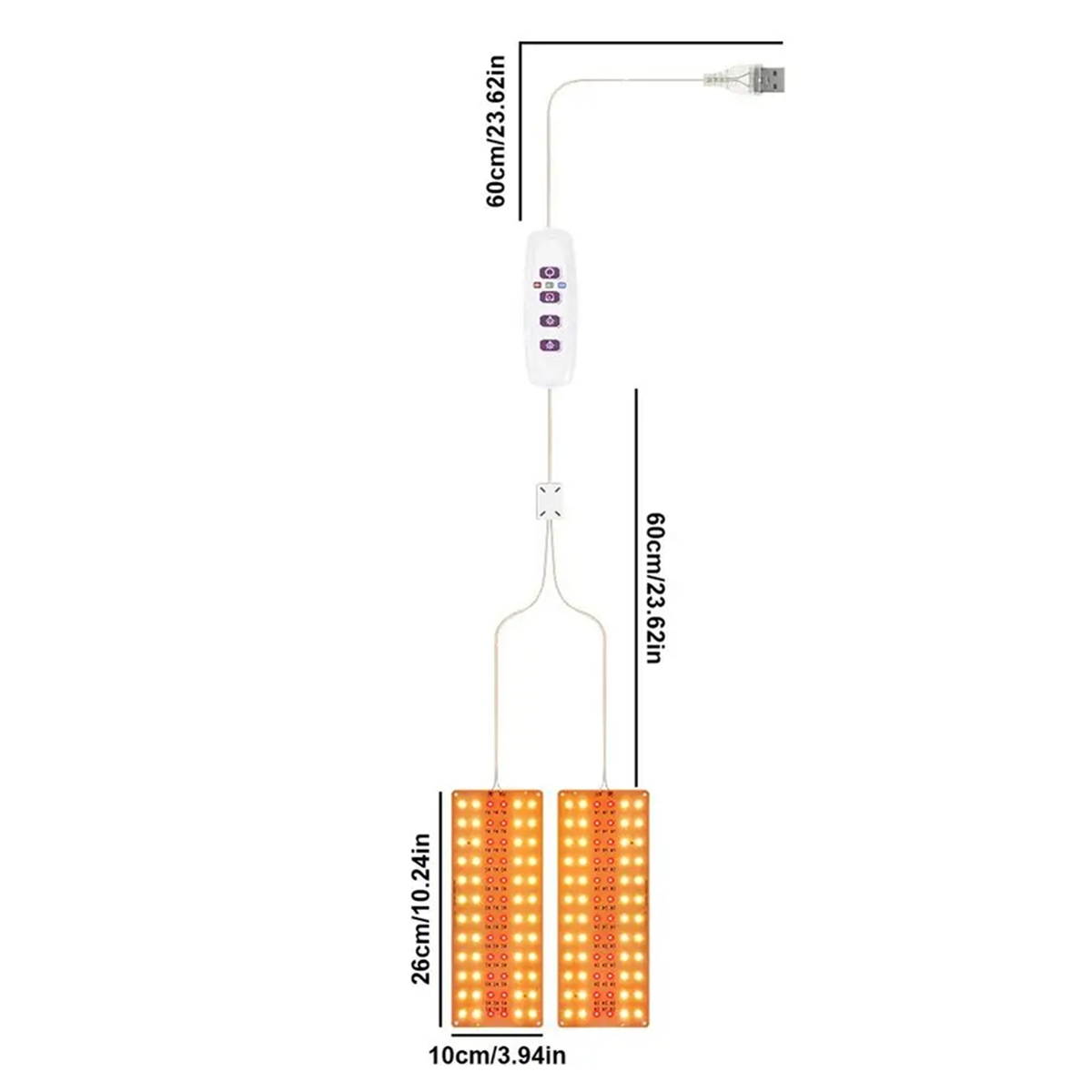 Description Picture 2 of itemFull Spectrum Plants Grow Light Auto On/Off LED Lamp Sunlight Quantum Grow Lamp 2 Skewers