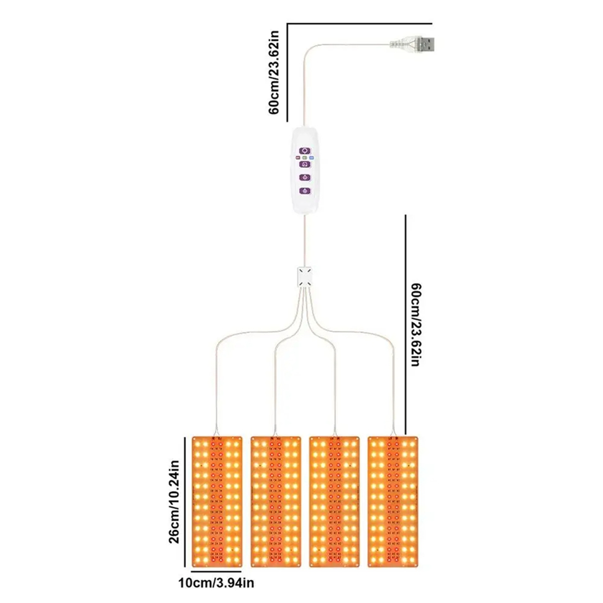 Description Picture 4 of itemFull Spectrum Plants Grow Light Auto On/Off LED Lamp Sunlight Quantum Grow Lamp 2 Skewers