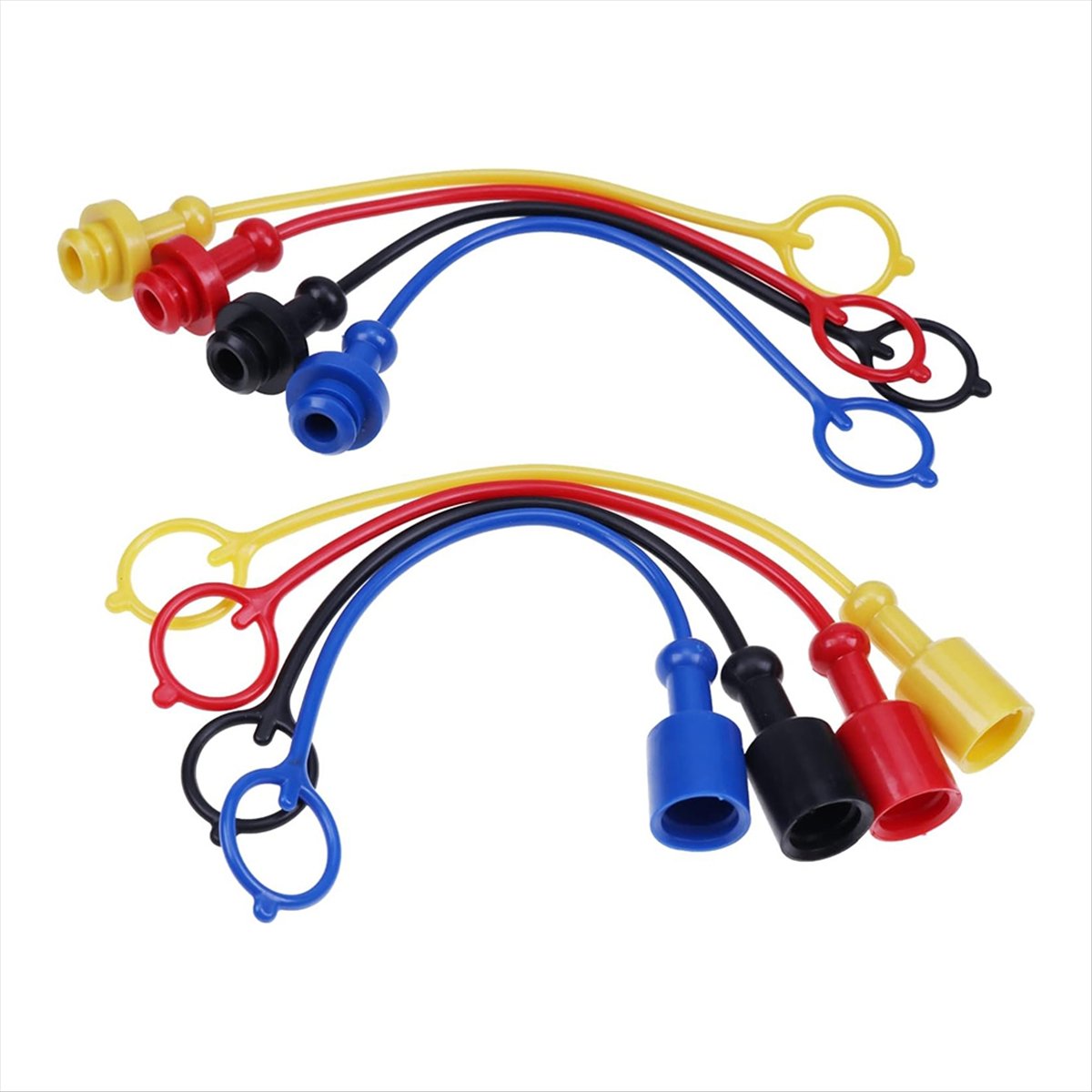 Description Picture 2 of item4 Sets Hydraulic Quick Coupler Male Dust Cap and Female Plug Cover, Rubber Dust Caps/Plugs(ISO-A 1/4Inch)