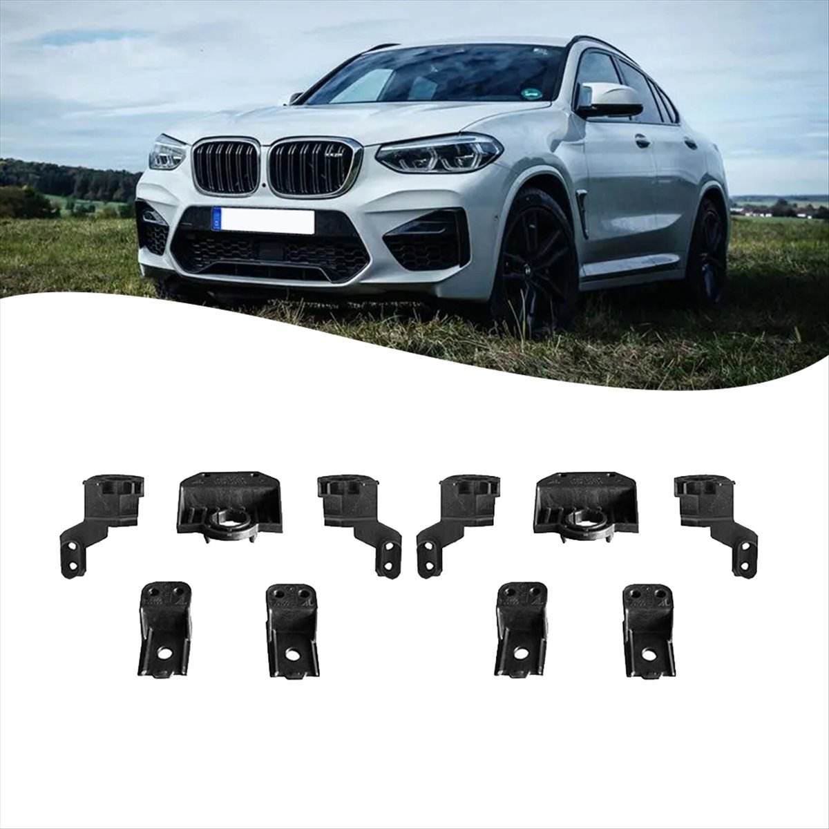 1Pair L+R Front Headlight Repair Bracket Kits 63117931711 for BMW
