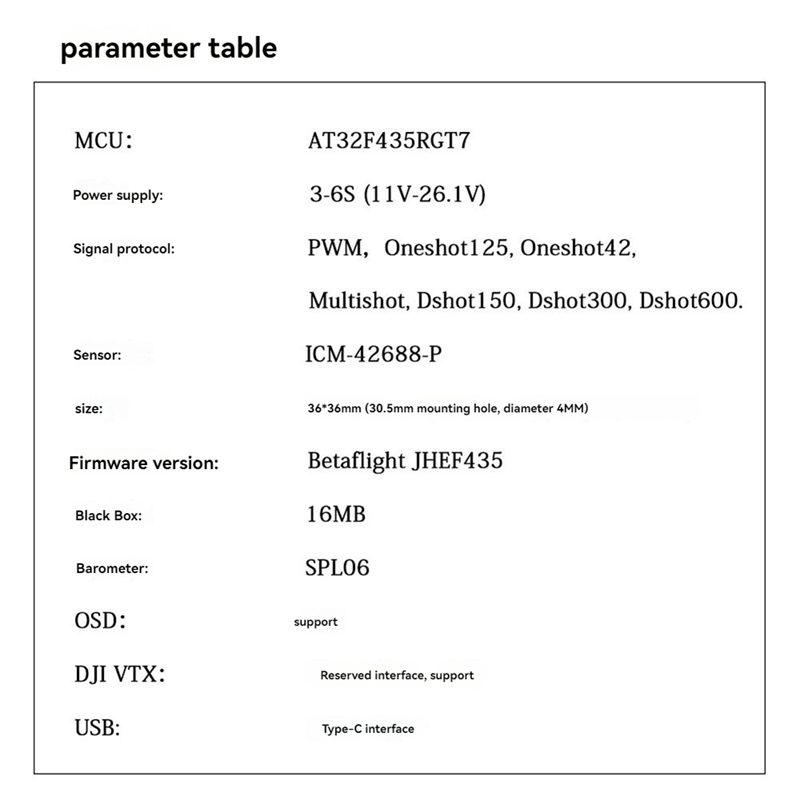 Description Picture 2 of itemBFYLW For JHEMCU AT32 F435 Flight Controller GF30 F435 for FPV Racing Drone Flight Controller