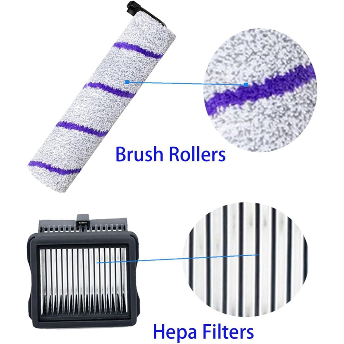 Description Picture 3 of itemFor Narwal S10 Pro S20 Pro Wet Dry Robot Vacuum Cleaner, Main Brush HEPA Filters Replacement Spare Parts