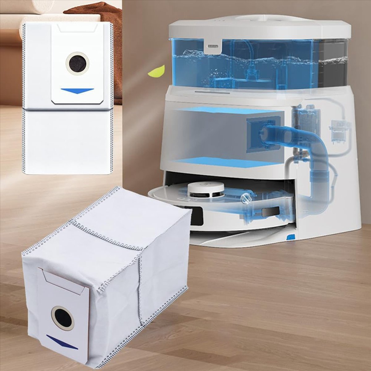 Description Picture 3 of itemA52Q2 Set Accessories for ECOVACS DEEBOT T30 Pro Omni / T30 Omni Robot Vacuum Cleaner, Main Brush, Dust Bags,Cloths, Filters