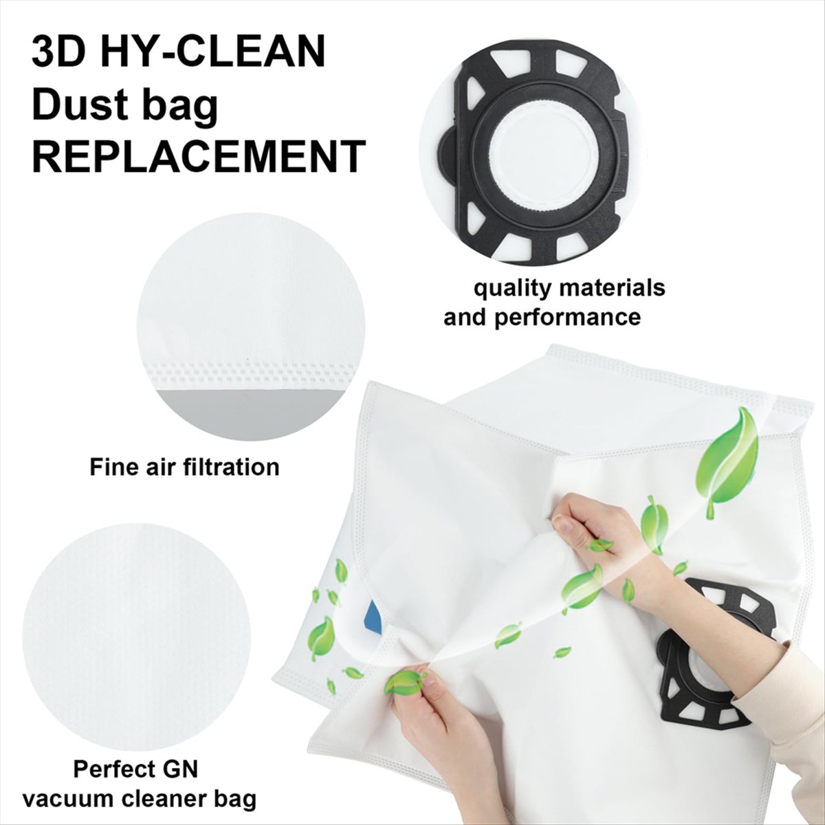 Description Picture 5 of itemB64B15pcs Vacuum Cleaner Bags for Karcher WD4 WD5 WD6 WD5P WD6P MV4 MV5 MV6, Large Dust Bags with Cleaning Brush