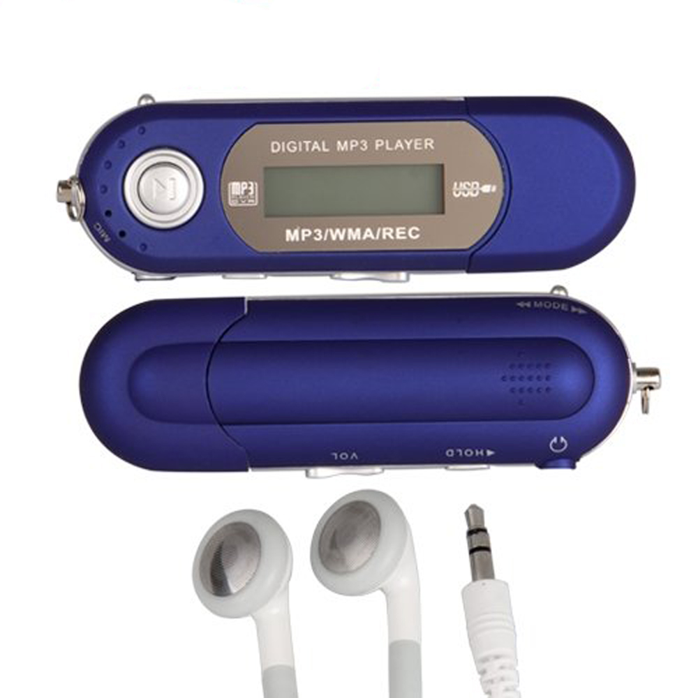 Blue 8GB LCD Mini MP3 WMA Player FM Radio USB Flash Drive W6 eBay