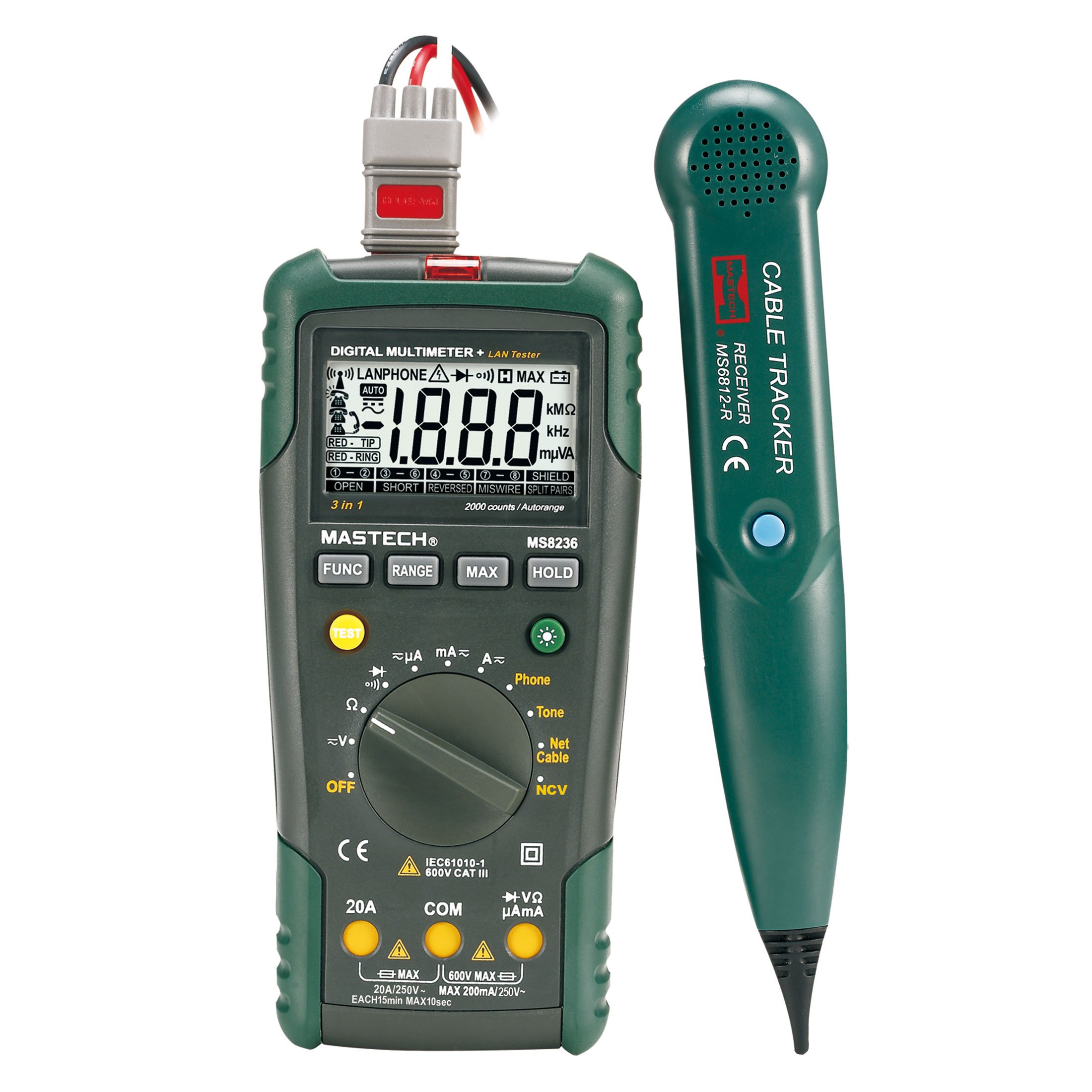 MS8236 Digital Multimeter LAN Tone Phone Detector Cable Tracker Voltage