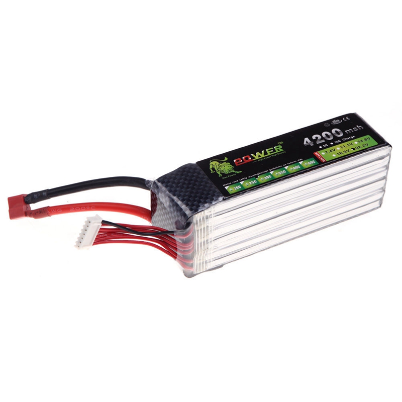 Lion Power 22.2V 4200Mah Lipo Battery 30C MAX 45C T Plug for RC Airplane DJ R3O6 Lion Power 22.2V 4200Mah Lipo Battery 30C MAX 45C T Plug for RC Airplane DJ R3O6