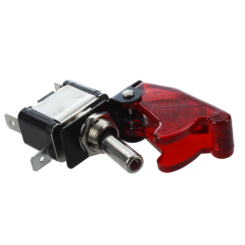 DC 12V On Off Racing Car Illuminated Toggle Switch + Red