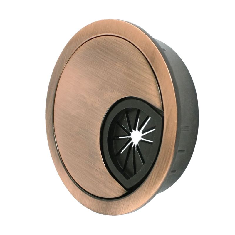 Metal 53mm Dia Computer Desk Table Counter Top Wire Grommet Copper Tone