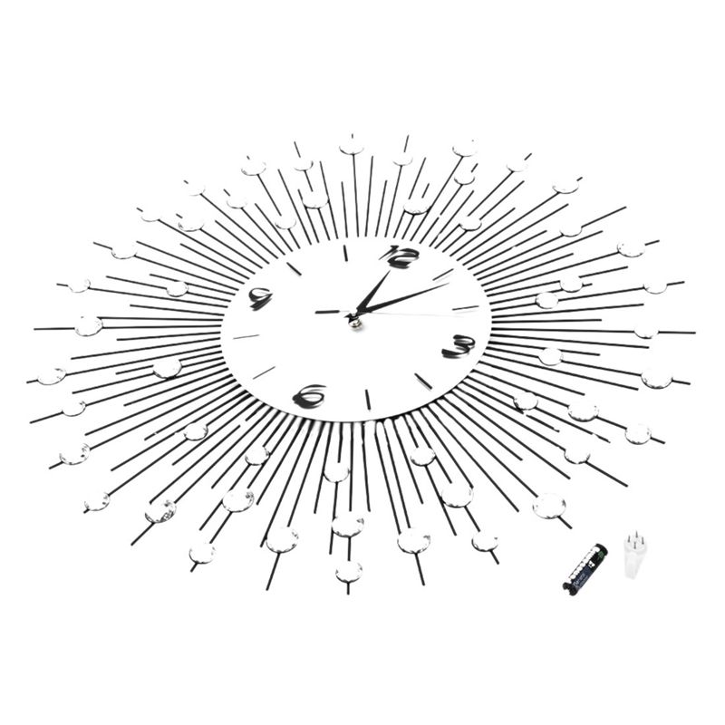 Modern Style 60cm Diy Large Round Metal Wall Clock Home Office Decor Picture 2 Of 5