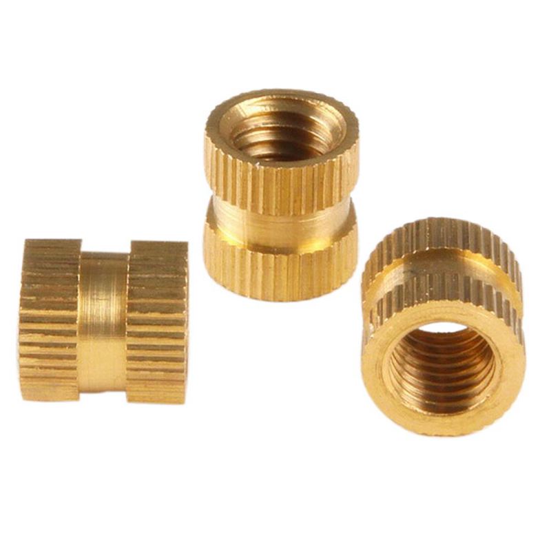 M3 x 5mm x 5mm Brass Cylindrical Knurled Threaded Insert Embedded Nut