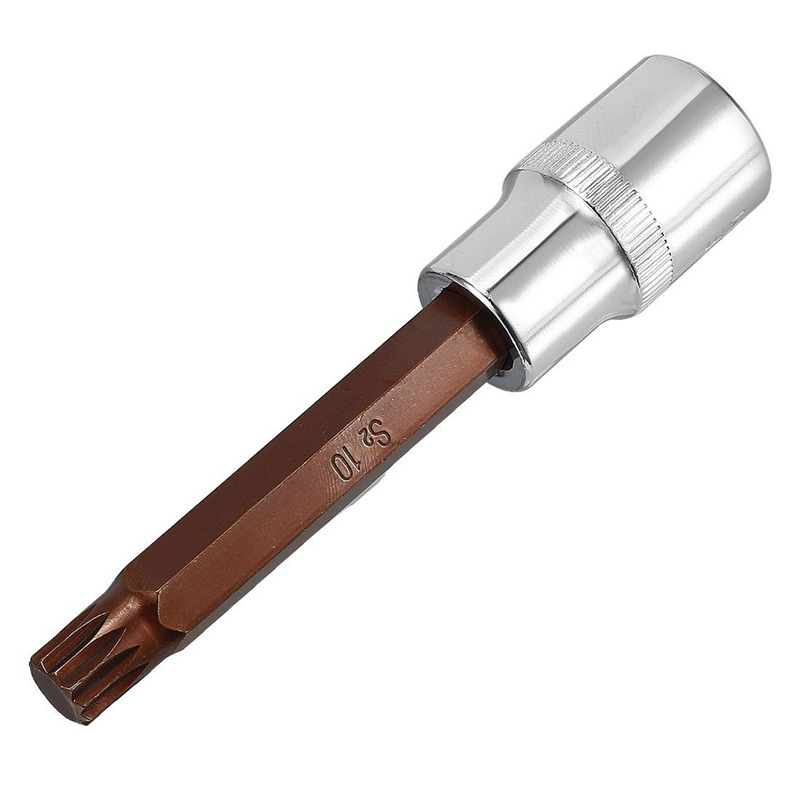 1/2Inch Drive 10mm Triple Square Spline Bit Extra Long Socket, S2