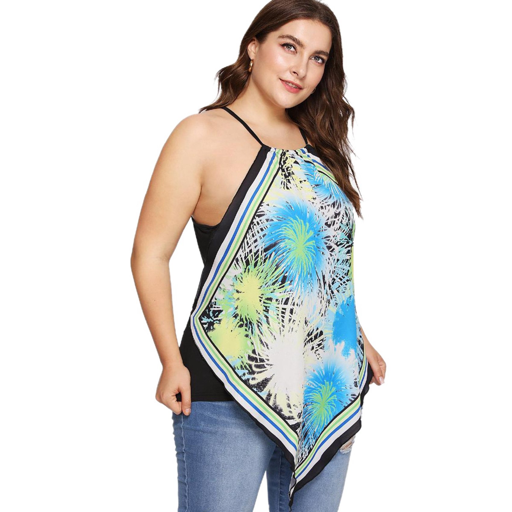T Decontractes Taille Grand Lachr5o7 tops shirt De D'ete Pour Femme Imprimes 5x zqpwExRT
