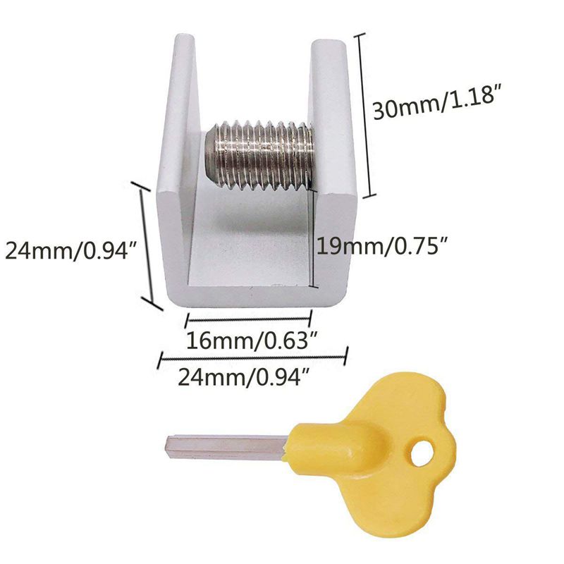 3X(6 Pieces Adjustable Sliding Window Locks Stops Aluminum Alloy Door