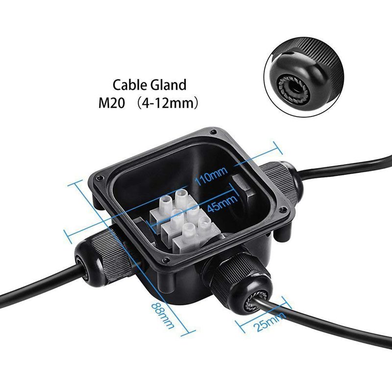 scatola di serraggio IP68 cavi 4 vie Scatola di giunzione professionale impermeabile HAUSPROFI diametro cavo 4 mm 14 mm connettore cavo esterno,scatola cavi di terra