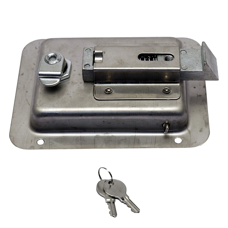 3X(Hardware 2 Pack Stainless Steel Paddle Slam Latch With Lock & Key