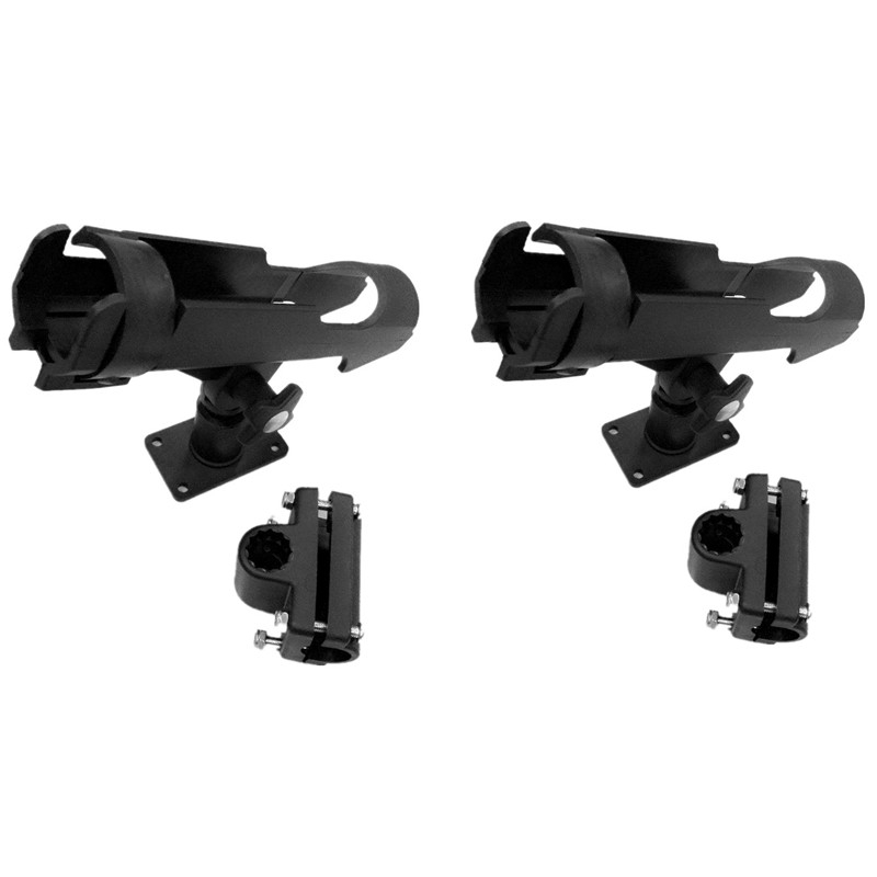 2X Adjustable Side Rail Mount Kayak Boat Fishing Pole Rod Holder Tackle
