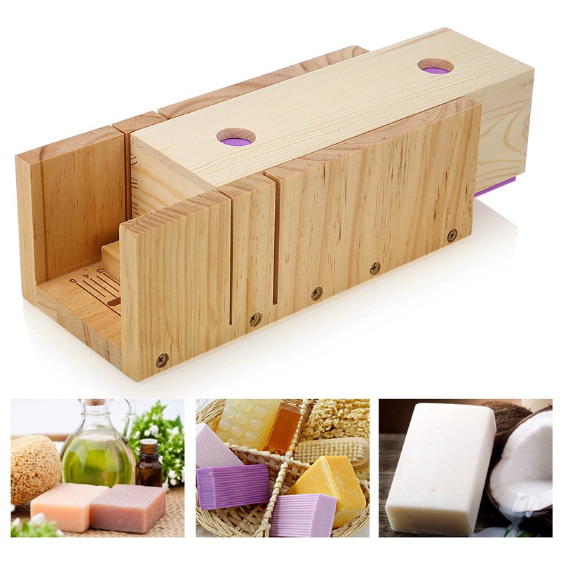 Moule de Coupe de Pain de Savon en Bois et Moule en Silicone Rectangle avec 7K2