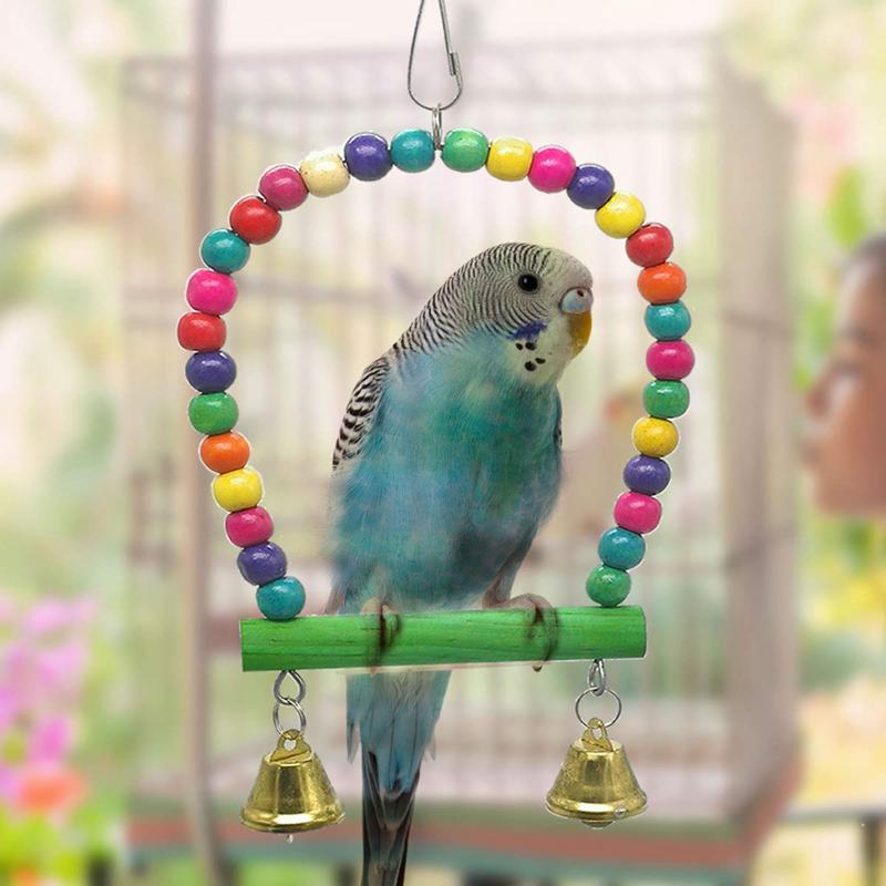 6 Pack Bird Swing ToysParrot Hammock Bell Toys For Budgie,Parakeets