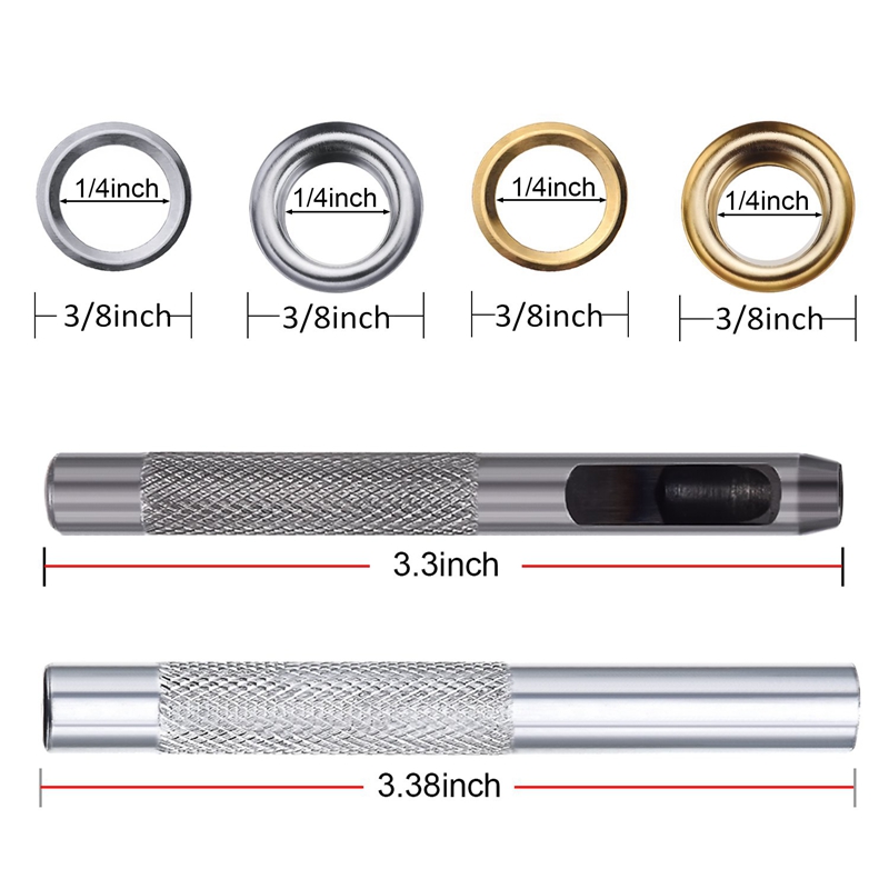 1/4 Inch Grommet Kit 200 Sets Grommets Eyelets With 3 pcs Install Tool