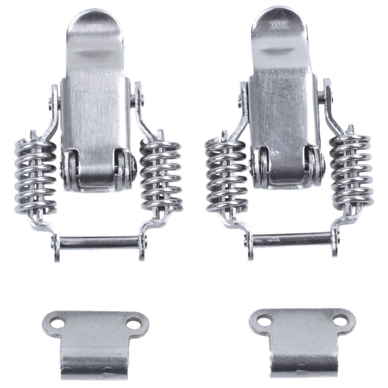 2x Toolbox Draw Compression Spring Toggle Latch Catch Clamp Silver Q6T3