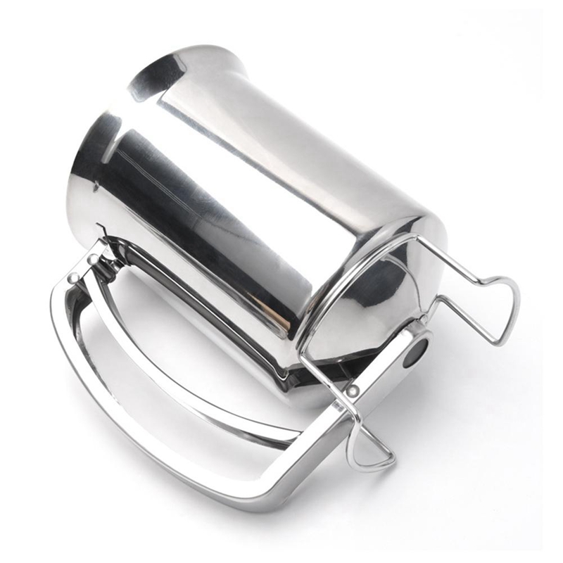 Handheld Pancake Batter Dispenser with Lid Stainless Steel Professional