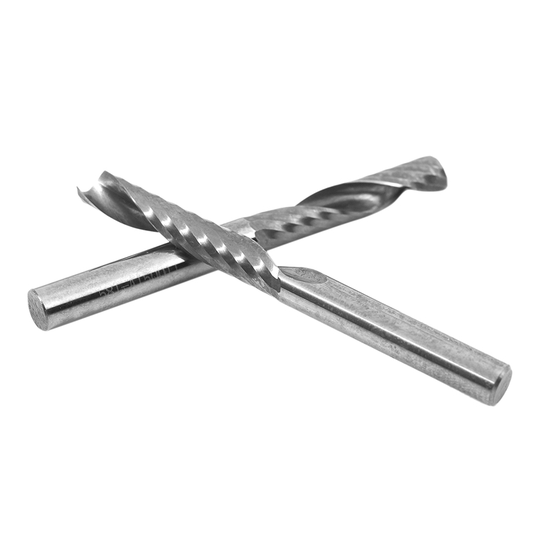 4Mm X 22Mm Silver Metal Cnc Router Bits Single Flute Tools Dust-Free