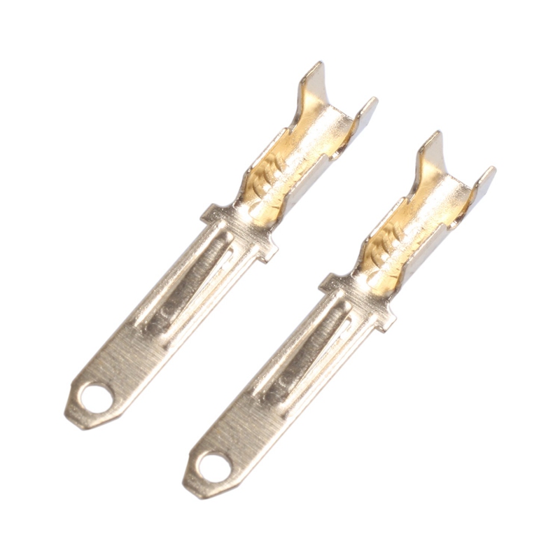Male Spade Crimp Terminals Wiring Connectors, 2.8 mm, Gold Tone, 10