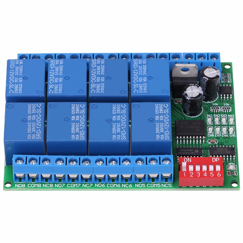 DC 12V 8 Channel RS485 Relay Command Programmable Control Module Board