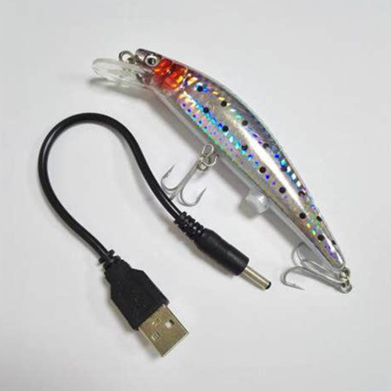 USB Rechargeable LED Twitching Fish Lure Electric Bait LifeLike