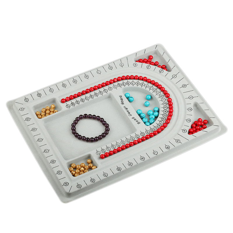 2Pcs Bead Design Board Bracelet Design Board Flocked Bead Board Necklace V7N6