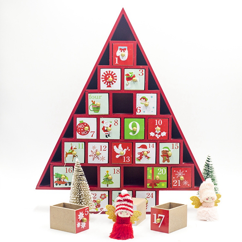 2022 Christmas Candy Countdown Calendar Christmas Wooden Countdown Calendar Painted Christmas Tree Calendar