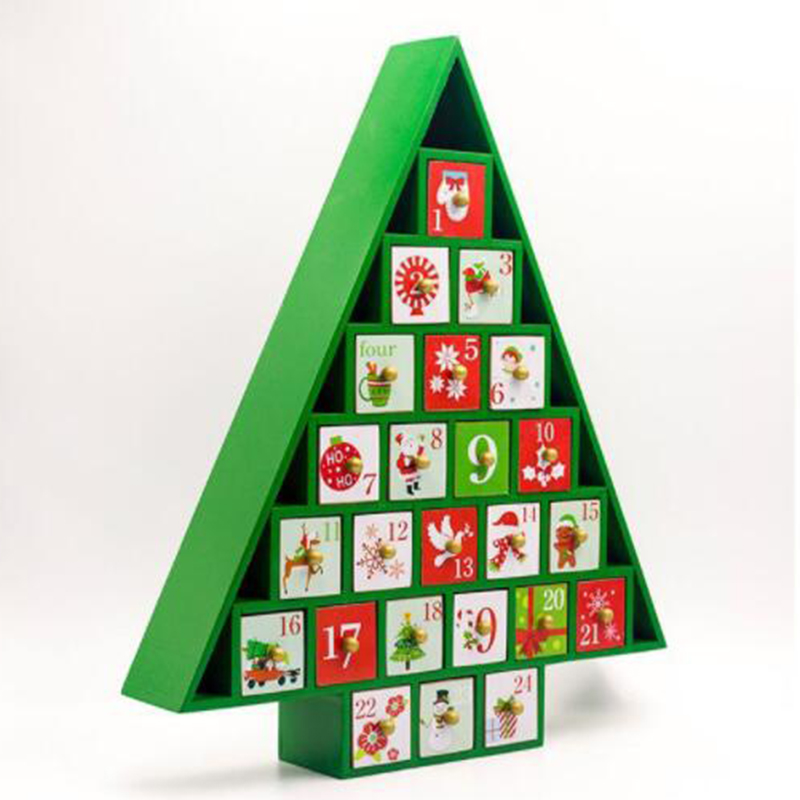 2022 Christmas Candy Countdown Calendar Christmas Wooden Countdown Calendar Painted Christmas Tree Calendar