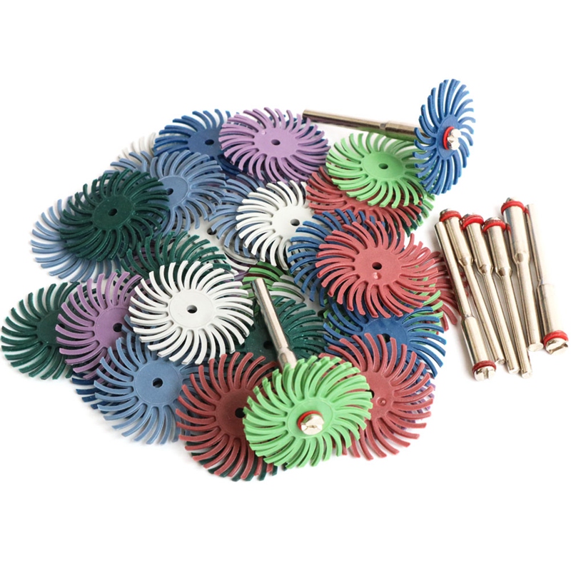 64Pcs 1 Inch Radial Bristle Disc Kit Abrasive Brush 3 and 2.35Mm Shank