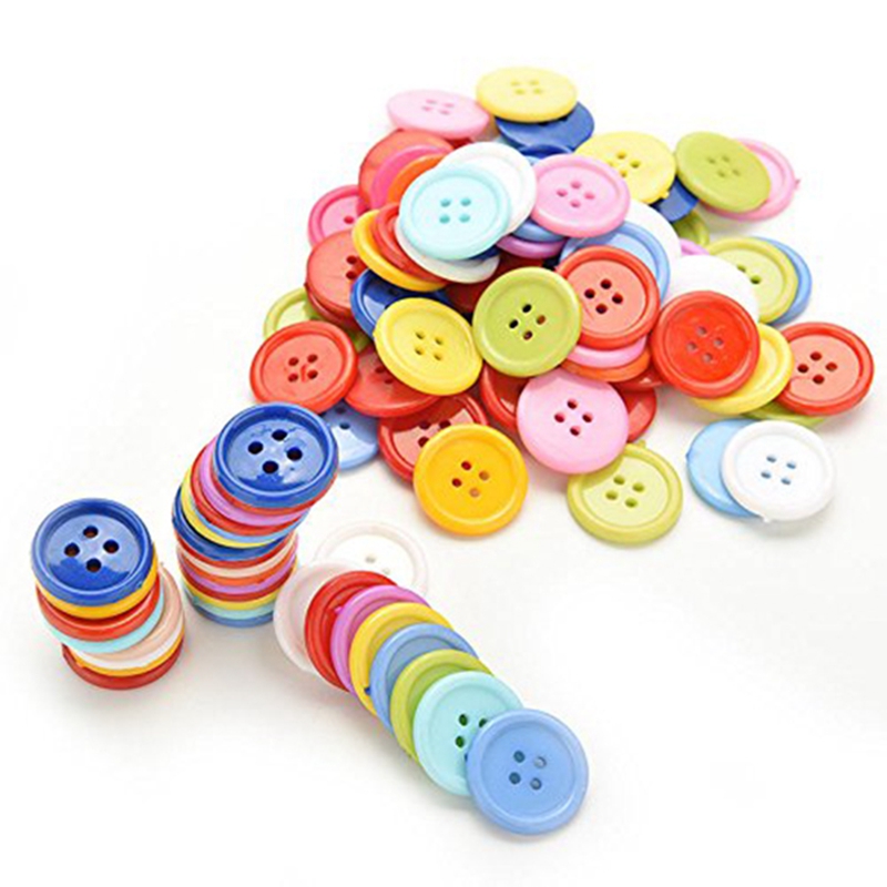 200 Pcs Generic DIY random color sewing buttons Craft for kids DIY toys ...