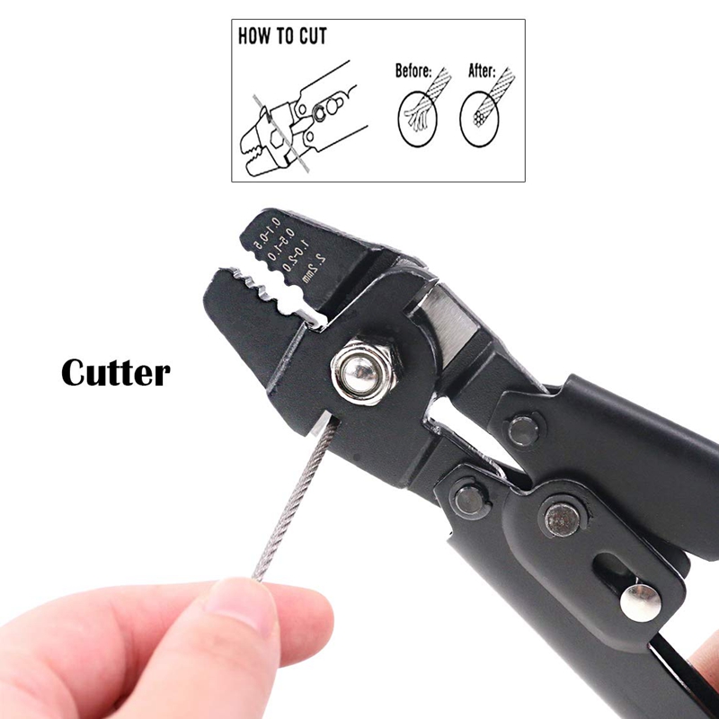 Draht Seil Crimp Zange Draht Seil Swager Crimp Zange mit Crimp HüLsen Kit Y4T3