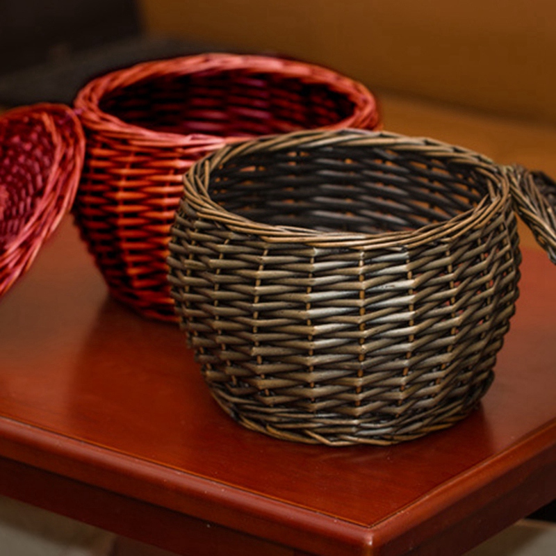 Geflochtene Korbweide Rattan Eier KöRbe mit Deckel NatüRliche Korb