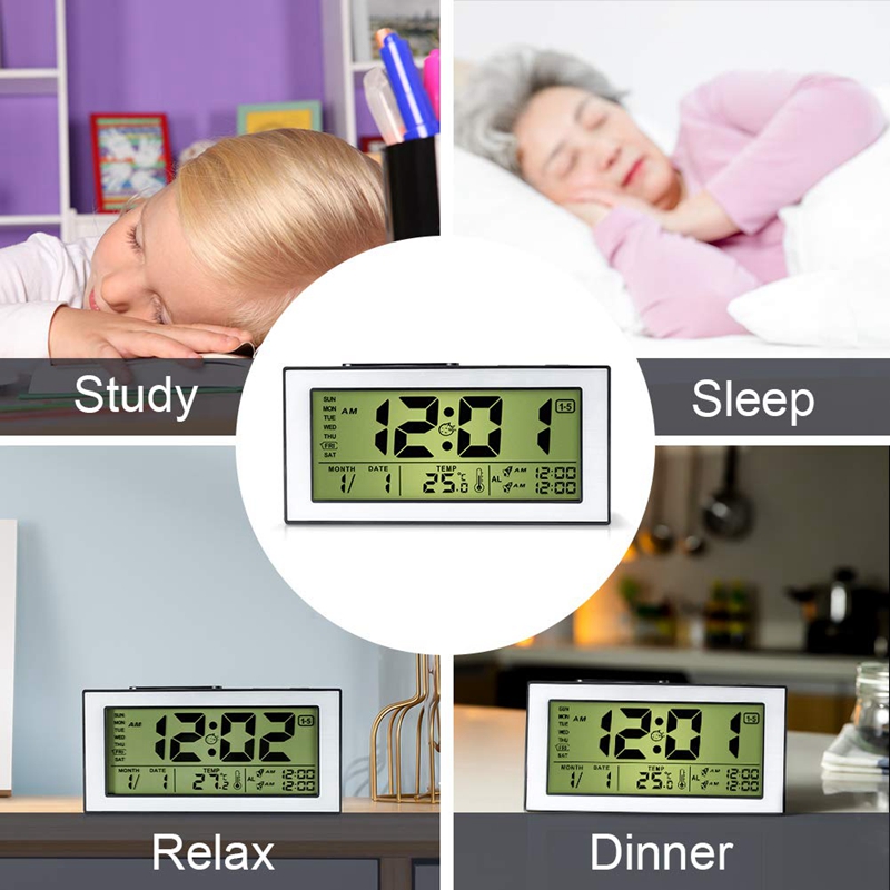 Digitaler Wecker für Schlafzimmer, Einfache Bedienung mit Zeit- und