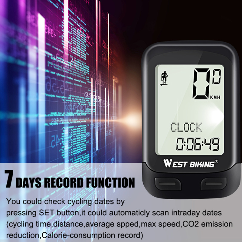 WEST BIKING Wireless Bicycle Computer Speedometer 5 Language Cycling