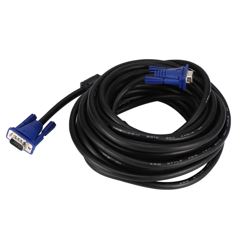 10M VGA Cable Male to Male 3+6 HD Fully Wired 15 PIN for LCD CRT