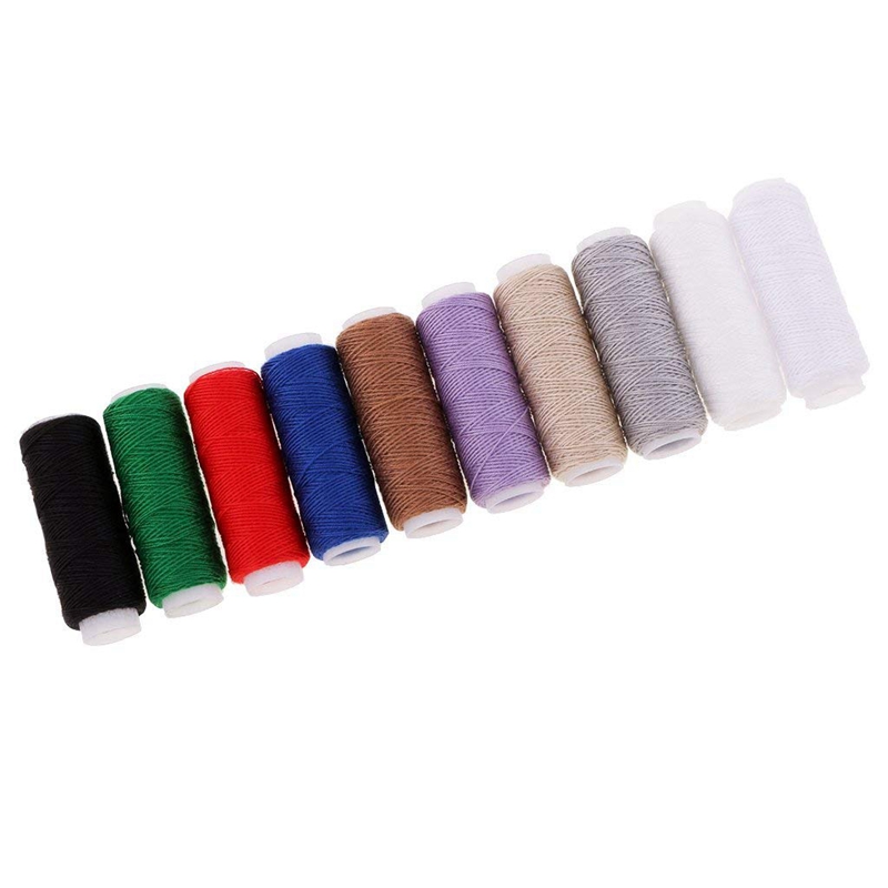 10x Spools Jeans Thread Set Polyester Strong Thick Sewing Thread for