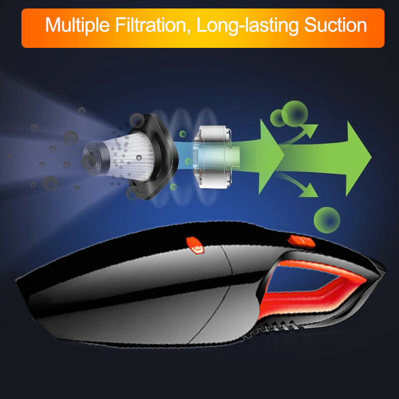 Aspiradora PortáTil de 120W 12V para Auto Aspiradora de Mano Seca y