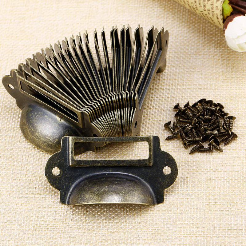 20 StüCke Dateiname Karte Akten Schrank Griffe Etiketten Halter Antike