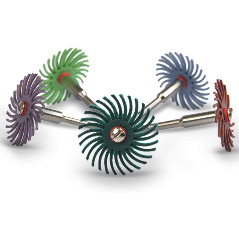 10X(50Pcs 1 Inch Radial Bristle Disc Kit Abrasive Brush 3mm Shank