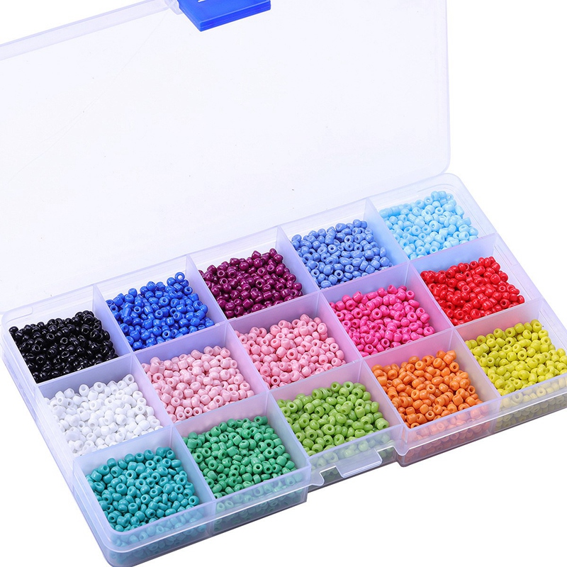 7000Pcs In Box 15 Multicolor Assortment Glass Seed Beads Opaque Colors See J8K2
