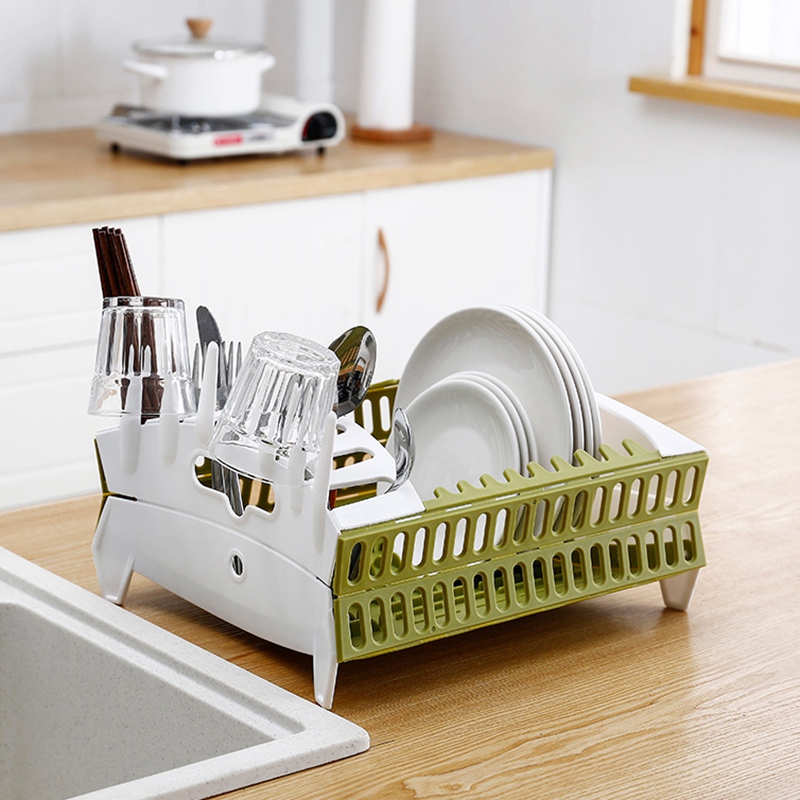 Faltbarer Geschirr Korb KüChen Ablage Halter Abtropf FläChe Geschirr