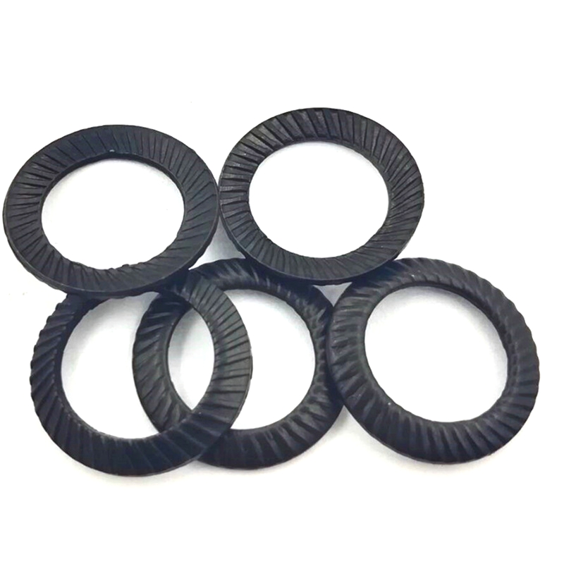 210Pcs Lock Black Washer TwoFold Locking Washers Carbon Steel Washer