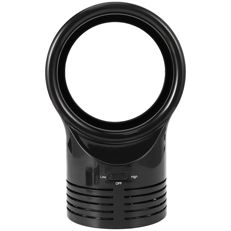 2X(Portable Bladeless Fan Mini Airflow Cooling Fan Adjustable Wind