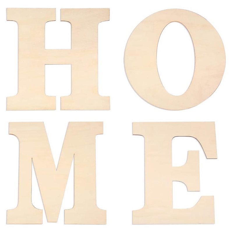 4 Pieces 12 Inch Unfinished Wooden Letters Large Home For Wall Decor V4j4 4894829330716 - Large Wall Wooden Letters 4 Pieces 12 Inch Unfinished Wooden Letters Large Home For Wall Decor V4j4 4894829330716 - Large Wall Wooden Letters