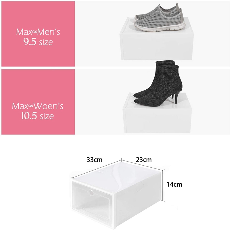 1X(6Er Pack Stapelbare Schuhablagebox, Faltbarer Schuh-Organizer Aus
